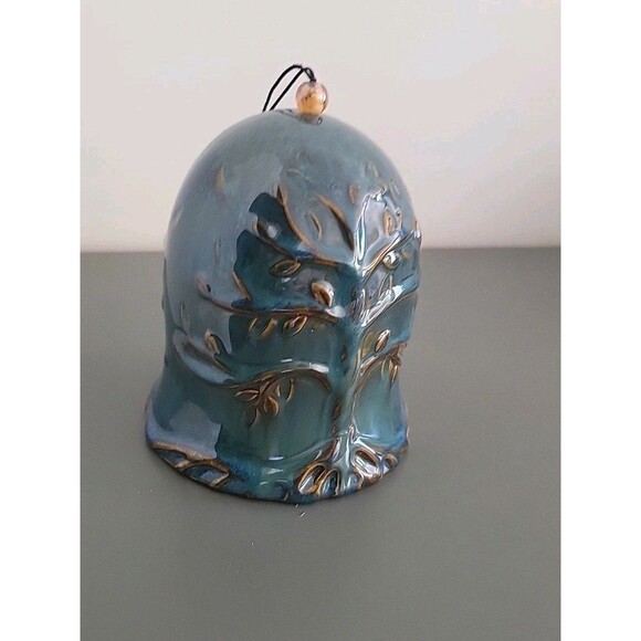 Tree of Life Ceramic Pottery Blue Whispering Bell Wind Chime NIB - Picture 14 of 15